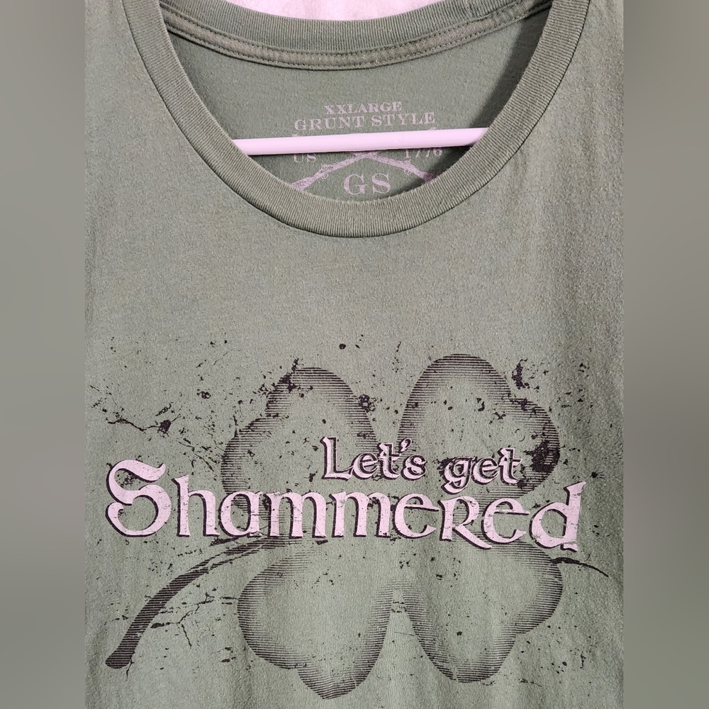 Men's Grunt style "Let's get Shammered" shirt Size XXL